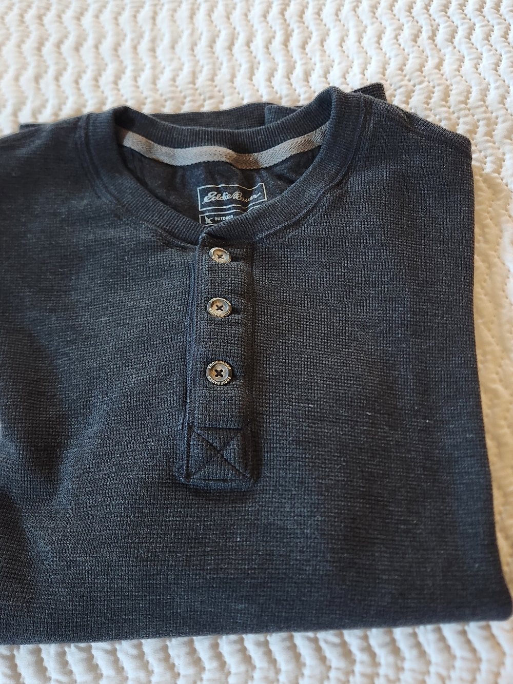 Eddie Bauer  Dark Gray Henley Sweater Men's Size TXL